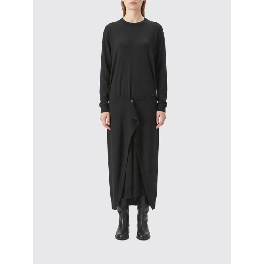 Lemaire Women Lemaire Asymmetrical Knit Midi Dress With Dropped Shoulders